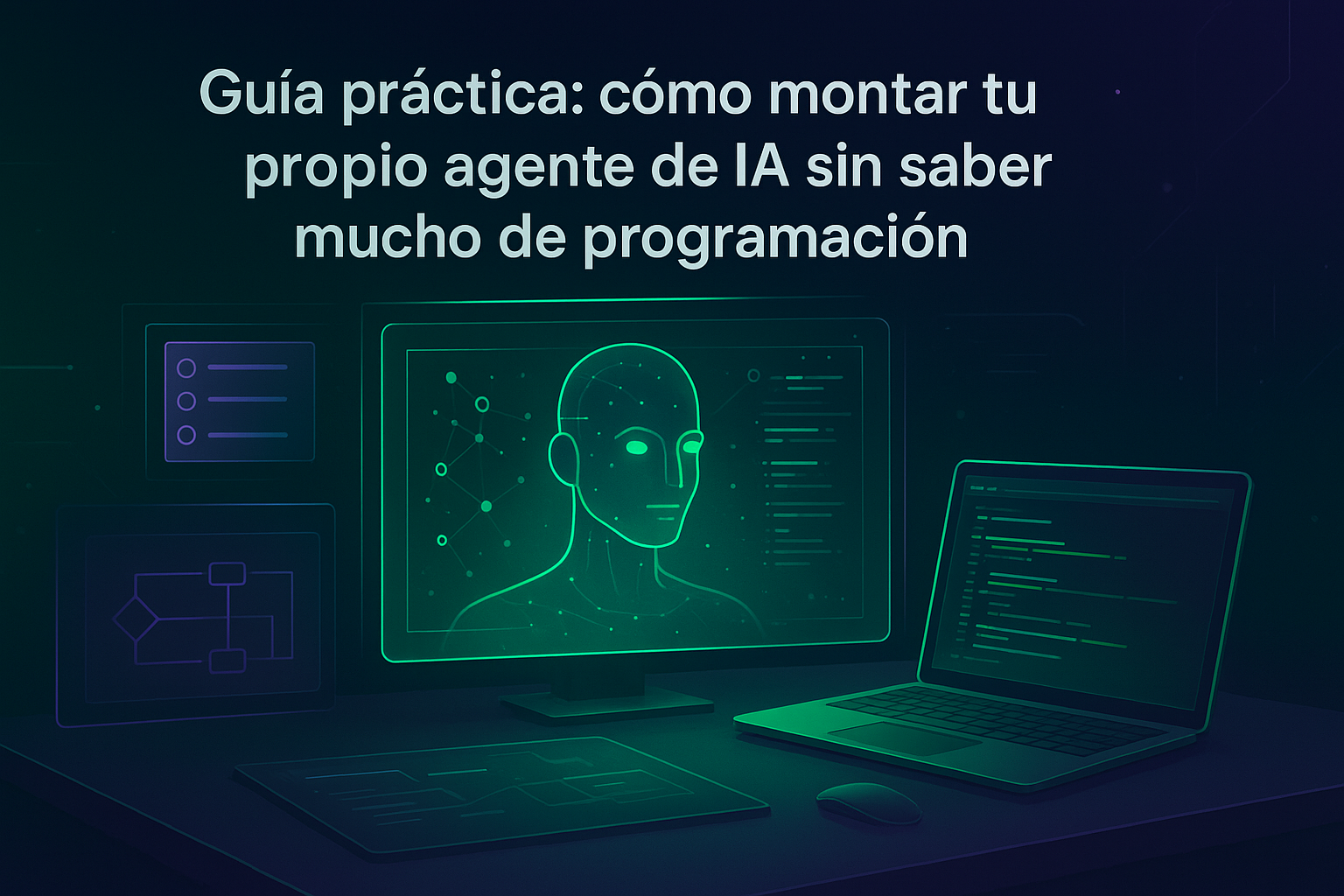 “Interfaz visual para crear un agente de inteligencia artificial sin programar”